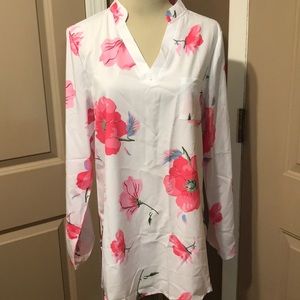 Pink and white light weight blouse